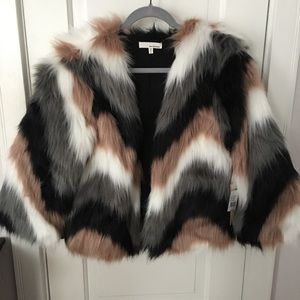 NEW June & Hudson Fuzzy Chevron Jacket